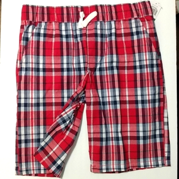 NAUTICA BOYS RED WHITE BLUE PLAID SHORTS SIZE 14/16 NWT - Picture 1 of 7